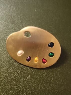 Vintage Costume Signed MMA MAd, Artist Painter's Palette Pin Brooch